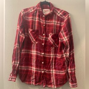Red, White, and Blue Plaid Long-Sleeve By Mossimo Supply Co. (Size M)